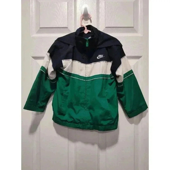 Nike Toddler Full Zip Jacket with Hood and Swoosh Blue white & green. 3T EUC - Picture 2 of 7
